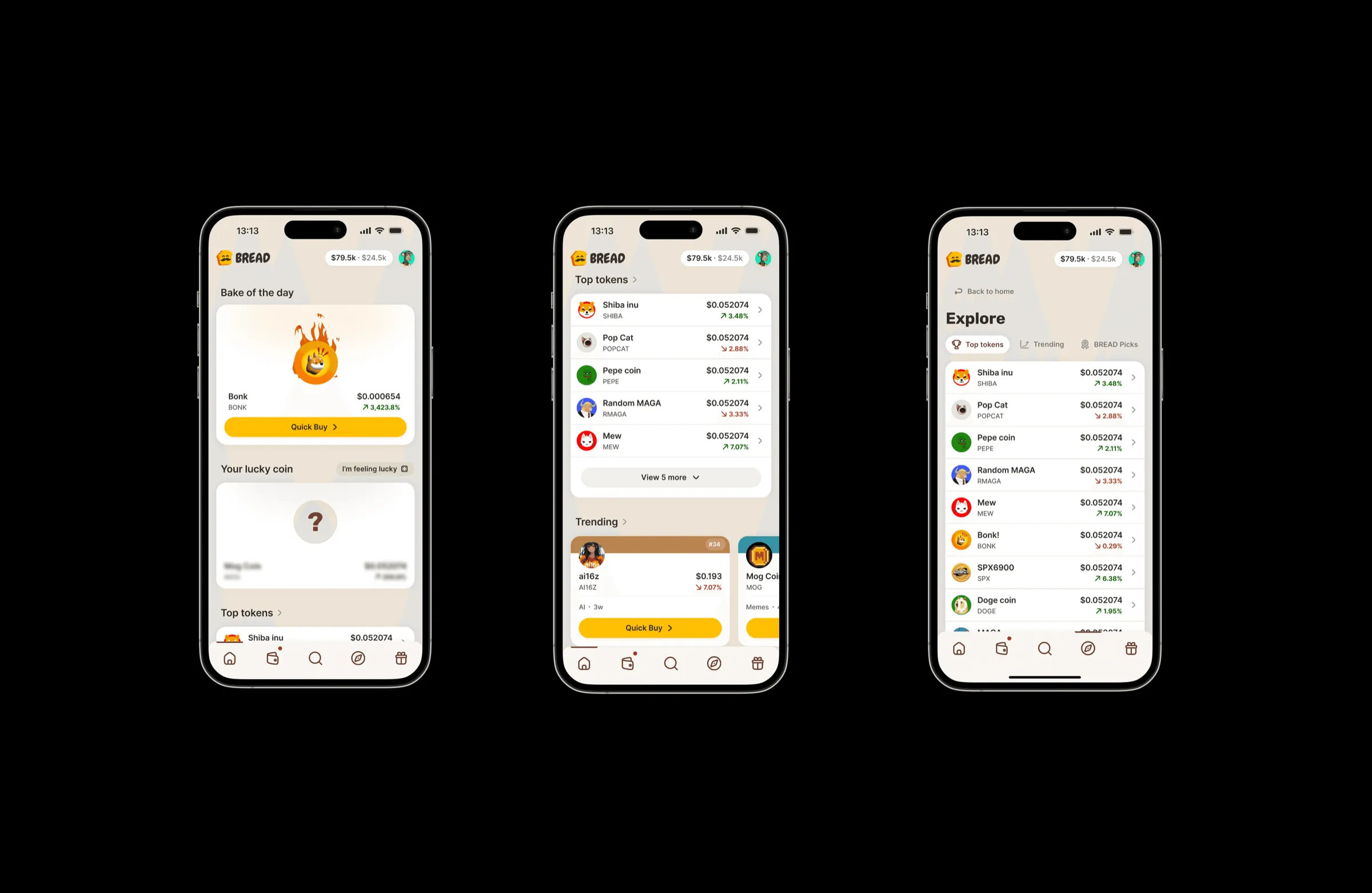 BREAD final screens